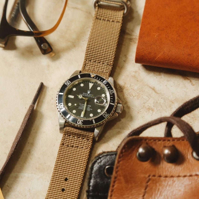 Da Luca Two Piece Ballistic Nylon Watch Strap - Sand (Matte Buckle) : 22mm - Image 5